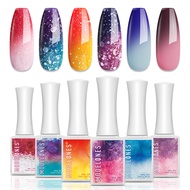 modelones Color Changing Gel Nail Polish, 6 Colors Summer Pink Blue Purple Orange Neon Mood Temperat
