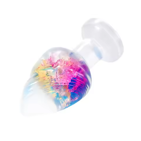 1PCS Liquid Silicone Butt Plug Rainbow Jelly Butt Plug Soft And Easy To Clean Butt Plug prostate Sti