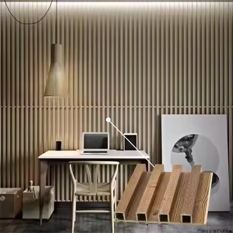 Waterproof WPC Wall Panel Wood Plastic Composite Board, Outdoor Interior Wall Ceiling Decoration Mat