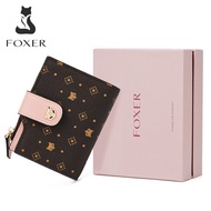 กระเป๋าสตางค์ผู้หญิง FOXER กระเป๋าสตางค์ผู้หญิงยางพีวีซีหนังเทียม Dompet Koin หรูหรากระเป๋าสตางค์ใบส