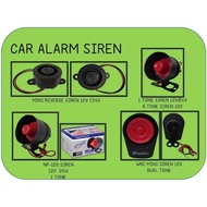 CAR ALARM SIREN - 1TONE SIREN / 6TONE SIREN  / MINI REVERSE / NP 120 SIREN / WRC MINI SIREN