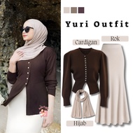 SUITS MODERNWanitaS | One Set 3in1 [ CardyYumna + Mermaid Skirt + Pashmina] Daily for Trendy Girls A