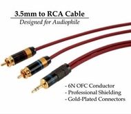 HiFi Grade 3.5mm to RCA Cable, 3.5mm轉RCA Splitter Cable