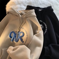 【Plus Size M-8XL】Man Long Sleeve Hoodie Fashion Creative Letter Print Hooded Streetwear Pullover Swe