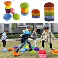LOOKSHOW Balance Stepping Stones Set Kids Sensory Foam River Jumping Steps Stones Indoor Outdoor Fam