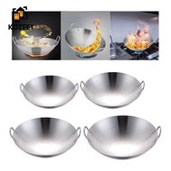 [KOZEEY] Steel Wok with A Round Bottom And Two Handles for Frying Hash Browns, Eggs, And Fish.