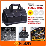 15 / 17 / 20 Inch Canvas Multi-Compartment Heavy Duty Large Capacity Tool Bag Beg Simpanan Alat Perkakas 50KG