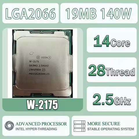 Intel Xeon W-2175 14nm 14 Cores 28 Threads 2.5GHz 19MB 140W W 2175 Computer CPU Processor Server Pac