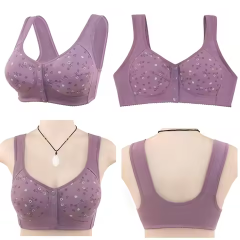 Front Closure Cotton Bras Women Big Bust Camisole Bra Underwear Female Soft Lingerie 36 38 40 42 44