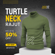 fath Knite.  Sweater Rajut Long Neck Turtle Neck Pria Wanita Kerah Panjang Kerah Tinggi Bahan Rajut 