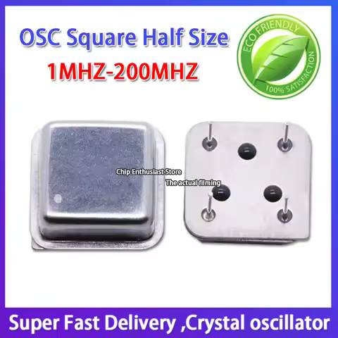 5pcs In line active crystal oscillator square 4.433619M 4.433Mhz 4-pin half size 3.3V clock oscillat