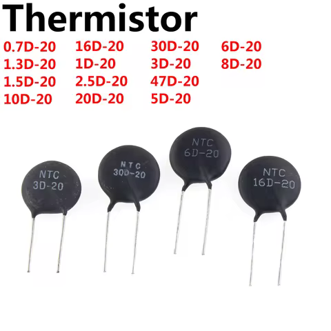 20PCS NTC Thermistor Resistor 0.7D-20 1.3D-20 1.5D-20 10D-20 16D-20 1D-20 2.5D-20 20D-20 30D-20 3D-2