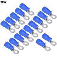 YEW 100PCS Pre Insulated Crimp Terminals, M4 AWG 16‑14 Electrical Wire Connectors, Durable Round Blu