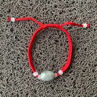 Gelang Giok Tali Merah Keberuntungan - Coin Jade Pendant Fine Carving Synthetic Stone Chinese Lucky