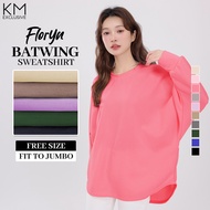 KM Muslimah Floryn Batwing Sweatshirt Blouse [B6078]
