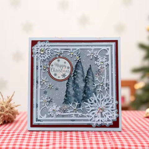 8PCS Sentimentally Yours Family Words Clear Stamps Cutting Dies Set Scrapbook Journal Handmade Card