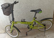 K-ROCK folding bicycle bike摺合單車,摺疊單車, 20吋, 6速系統 摺車,  車鈴 bell, basket單車籃, Mudguards泥擋. Bike lock, 單車鎖