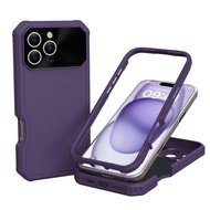 Luxury solid color magnetic 2-in-1 phone case For iPhone 16ProMax 16 16PLUS shockproof hard cover