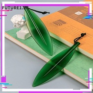 FUTURE1 Letter Opener Bookmark, Durable Plastic Willow Leaf Shape Letter Opener Tool, Practical Green Safe Cut Paper Tool