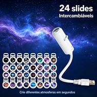 USB Starry Projector Light, Universe Projector with Interchangeable Slides, Bedroom Ambient Decorati