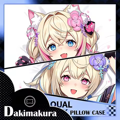 Anime Dakimakura Vtuber Fuwawa Abyssgard & Mococo Abyssgard Hugging Body Pillow Cover Case HD Printe