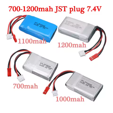 2S 7.4V Battery 700mah 1000mah 1100mah 1200mah Lipo Battery For X600 F46 A949 A959 A969 X6 X101 X102