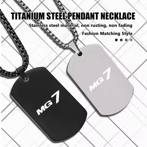 For MG Car Logo Necklace Stainless Steel Hang Tag Necklace Fashion Pendant Accessories 3 5 6 7 350 5
