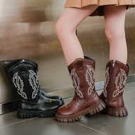 Girls Boots Western Cowboy Boots Retro Embroidered Knight Boots High Boots