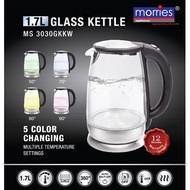 MORRIES 1.7L ELECTRIC GLASS KETTLE MS-3030GKKW (5 LED COLOUR)