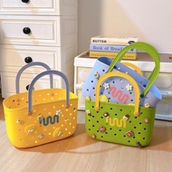 Dopamine Portable Bath Basket Student Dormitory Bath Wash Drain Basket Outdoor Swimming Toiletries S