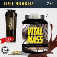 Mass Gainer Halal – Vital Mass 2kg/4.41lbs 0g Sugar with Whey Isolate & Tribulus – Fast Weight and L