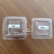 กล่องพลาสติกใส กล่องเบเกอรี่  กล่องใส่ขนม กล่อง TC - 00(pet) , Tc-00S(pet) กล่องสี่เหลี่ยมขนาดเล็ก จำนวน 100 ชิ้น (ขนาดวัดรวมขอบด้านข้าง)