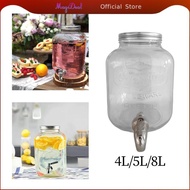 MagiDeal Glass Drink Dispenser Glass Jar Drink Dispenser Cold Drink Container with Faucet