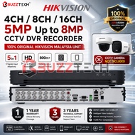 BuzzTech HIKVISION 4CH / 8CH / 16CH 5MP Up to 8MP Digital Video Recorder Wired DVR Security System