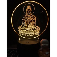 Buddha Lamp, Altar Decoration Light, led Altar Engraved With Vuong Bodhisattva Statue Decorative Table