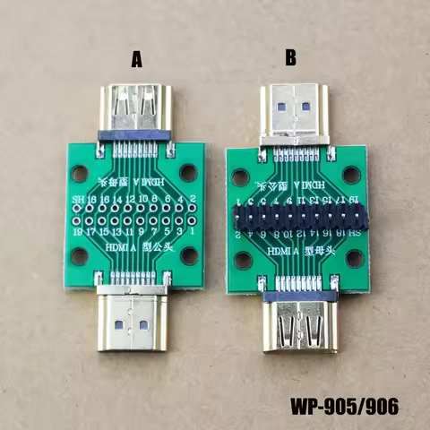 1pcs HDMI Male and Female Test Board MINI Connector with PCB Board 2.54mm pitch 19/20 pin DP HD A Fe