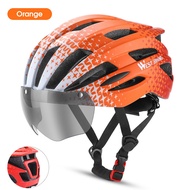 WEST BIKING Bike Helmet with Light High Quality Googles Mountain bike Helmet Magnetic Googles Windpr