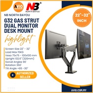 NB North Bayou Ori 22 24 26 28 30 32 Inch 22"-32" TV Monitor Table Desk Dual Double Arm Bracket G32