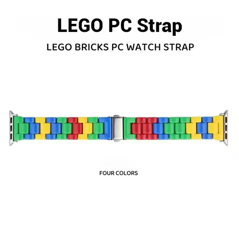 Colorful Lego Color Block Pc Strap Suitable For Apple Watch Iwatch 10th Generation 98765432ultra/Se 