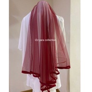Veil Ribbon Half, Veil Bajet Veil Murah Veil Simple Veil Nikah  Veil Tunang