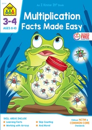 School Zone - Multiplication Facts Made Easy Workbook - 64 Pages, Ages 8 to 10, 3rd Grade, 4th Grade