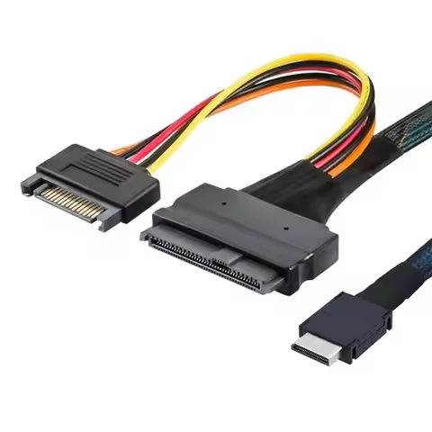 SATA For Data Center Extension Pcie Oculink SFF-8611 To U. 2 SFF-8639+ 15P High-Speed For Data Trans