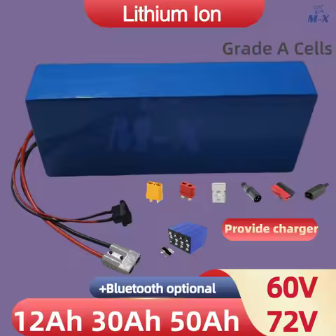 72V 5000W Battery 30Ah 50Ah 60V 12Ah 30Ah 50Ah Lithium Ion for 800W 10KW 14KW Two-Wheeler Citycoco G