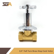 BLITON 3/4" Full Turn Copper Brass B368A FLANGE STOPCOCK / CONCEALED STOPCOCK / SHOWER STOPCOCK