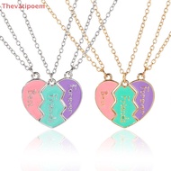 [Thevatipoem] Best Friend Necklaces For 3 Matching Heart Pendant Magnetic Bff Friendship Necklace HO
