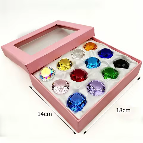 PJ1 12Pcs 3cm Crystal Diamond, Faceted Glass Gemstone for Home Decor Vase Filler Wedding Party Chris