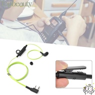 TOPBEAUTY Earphone PTT Mic, 2 Pin ABS Earpiece, 2 Way Two Way Radio Walkie Talkie Earphones for Kenw