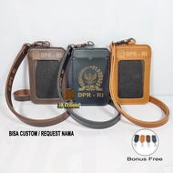 DPR RI Leather ID Card Holder Hanging Necklace Custom Name DPR Ri Leather ID Card Holder Custom Name