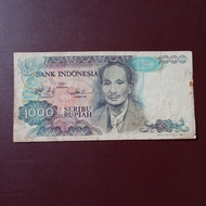 1000 rupiah uang kertas lama tahun 1980 beredar