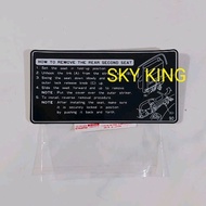 VX80 STICKER LABEL LABEL LEBEL REAR SEAT CARA FOLDING BACK SEAT TOYOTA LAND CRUISER LANDCRUISER LC V